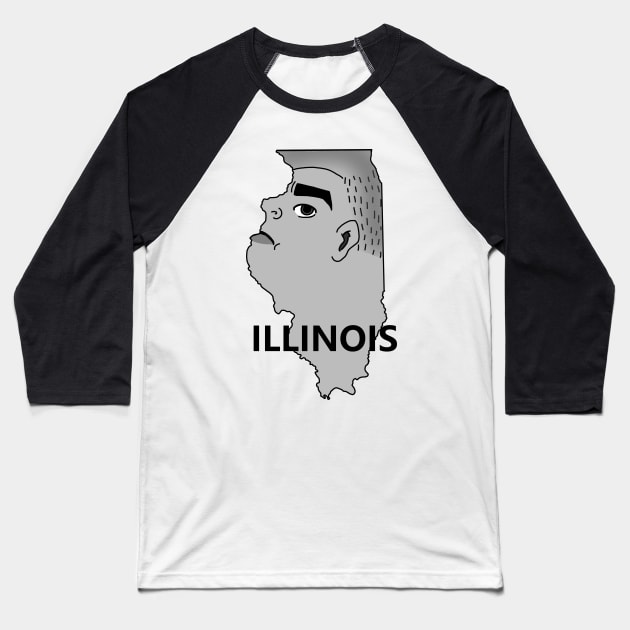 A funny map of Illinois 2 Baseball T-Shirt by percivalrussell